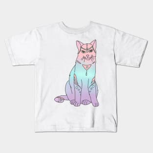 boho cat ombre pastel grunge tumblr Kids T-Shirt